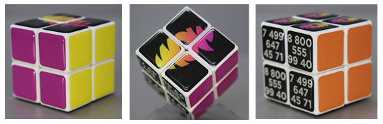 Кубик рубика с наклейками на смоле