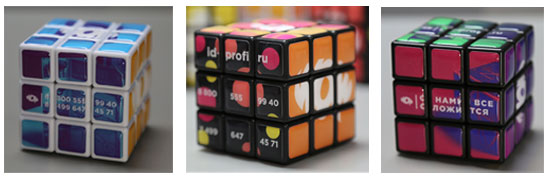 Кубик рубика с наклейками на смоле